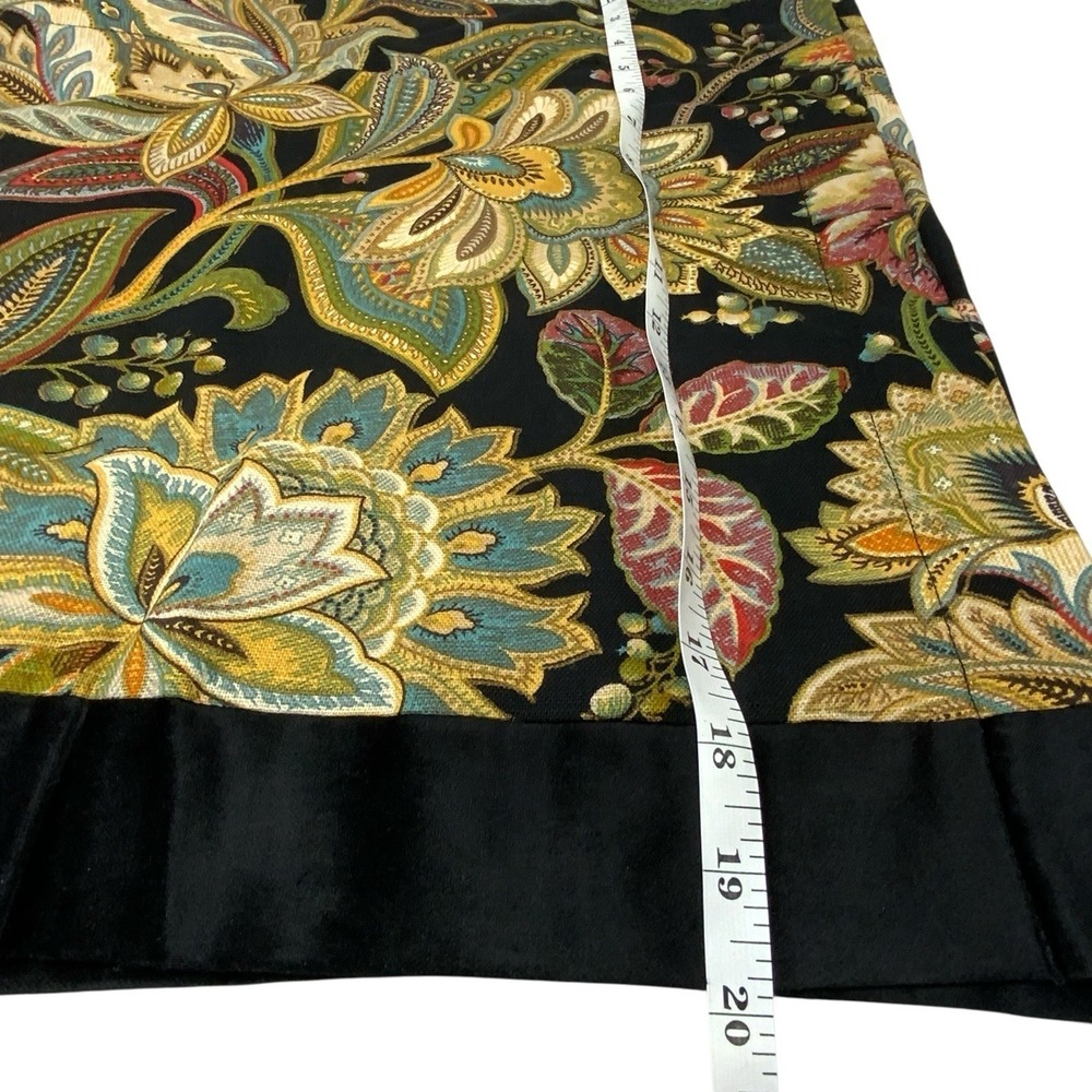 Biltmore Belk Floral Paisley Window Valances Set of 2 Black Multi‎ Cotton Blend - Picture 11 of 14